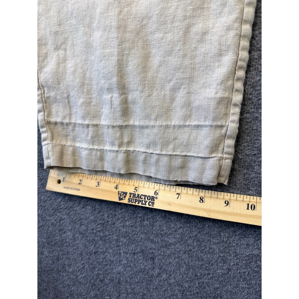 Orvis Womens XL 100% Linen Drawstring Elastic Waist Pants Beige Cruise Sailing - Picture 9 of 13